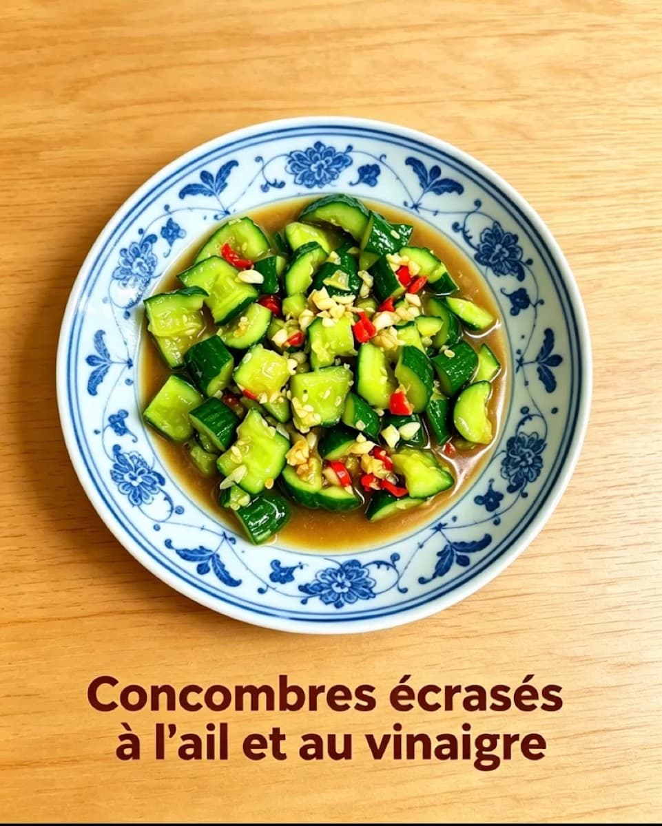 Concombre sauce vinaigre et ail — 凉拌黄瓜